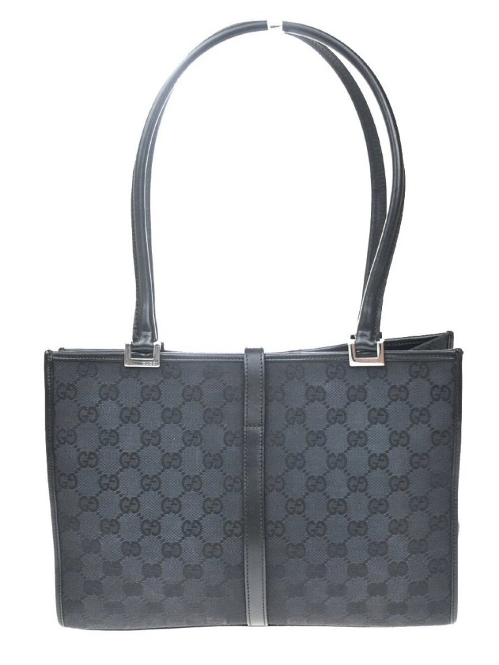 Gucci GG Pattern Jackie Shoulder Tote Bag Canvas Leather Black Italy 79SA077 - Picture 3 of 14